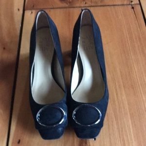 Black suede Naturalizer shoes.